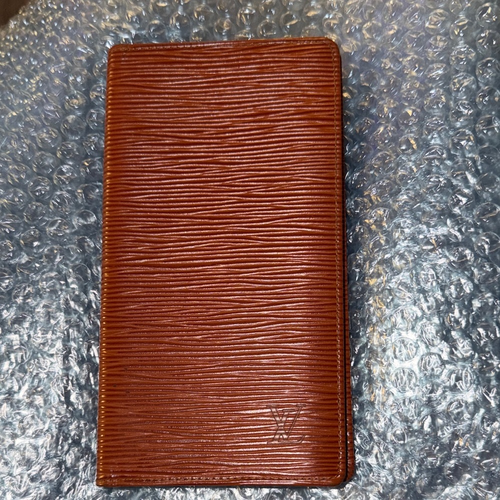 Louis Vuitton Cognac Textured Long Wallet